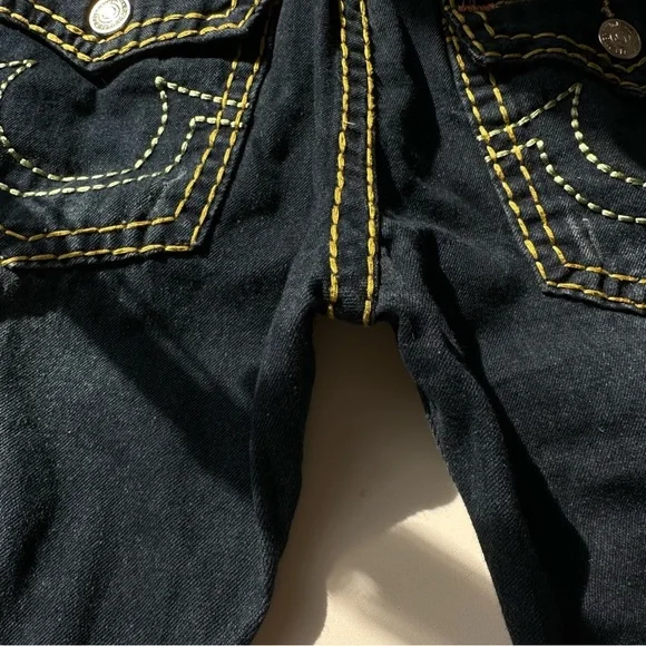 ✅Sold✅ True Religion Jeans Joey Big T Vintage USA Dark Wash Contrast Stitch - Picture 7 of 9